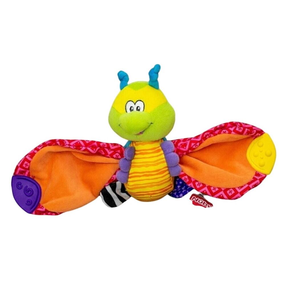 Nuby Teether Tugz Bee Sensory Toy Lovey Baby Plush Bug Wings 2012